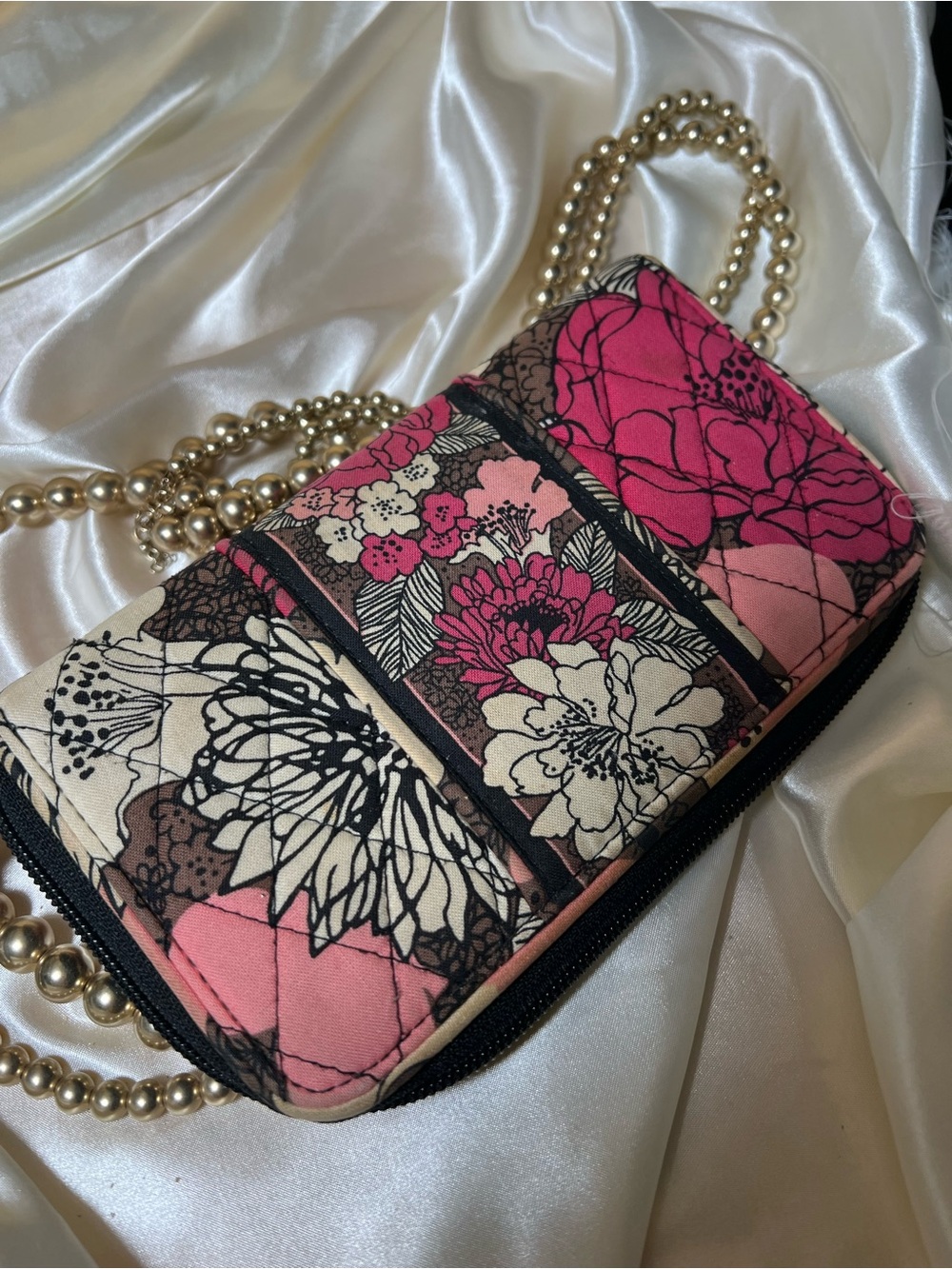 VERA BRADLEY Floral Quilted Zip Wallet - Pink Floral